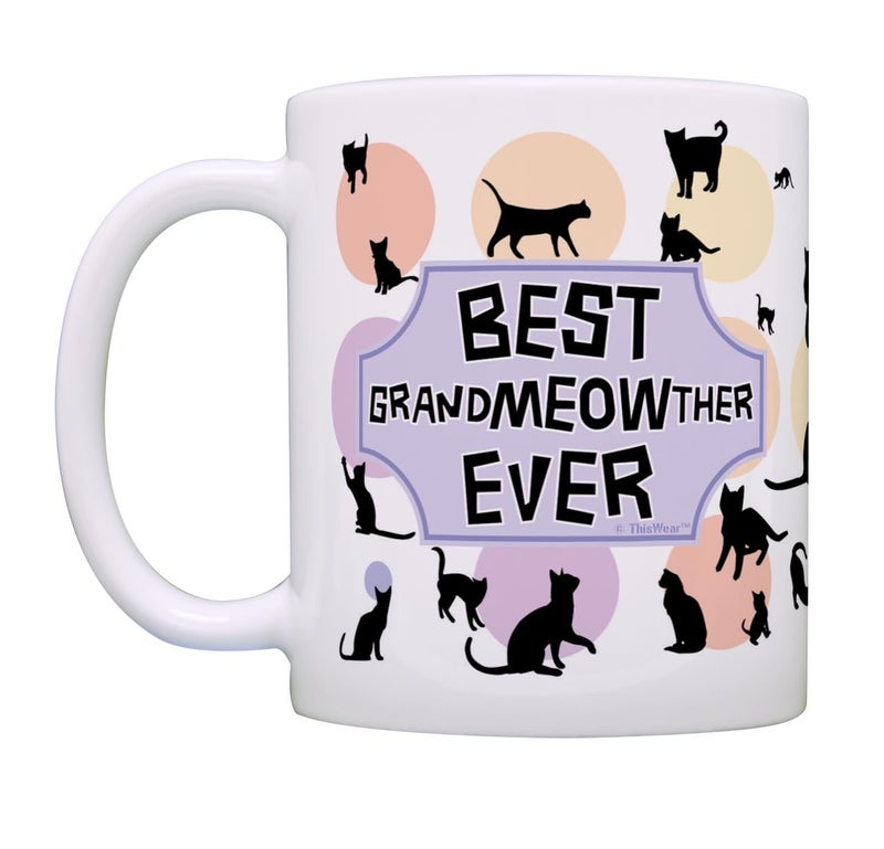 ThisWear Cat Themed Gifts Best Grandmeowther Cat Cup Cat Related Gifts Cat Grandma Coffee Mug Tea Cup Multi - Image 3